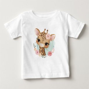 Camiseta Para Bebê Camiseta de Bebê Girafa Bonita