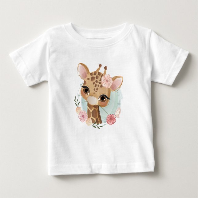Camiseta Para Bebê Camiseta de Bebê Girafa Bonita (Criador carregado)