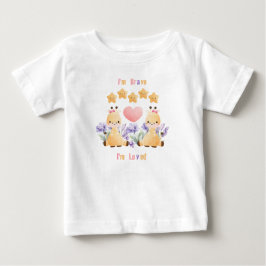 Camiseta Para Bebê Camiseta de Bebê Girafa Fofa | Eu Sou Corajoso - E
