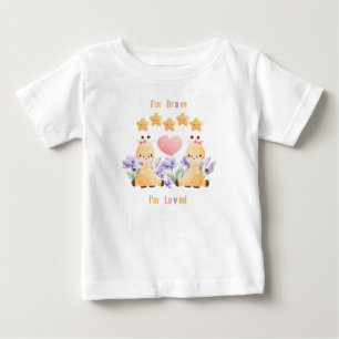 Camiseta Para Bebê Camiseta de Bebê Girafa Fofa   Eu Sou Corajoso - E