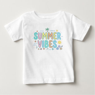 Camiseta Para Bebê Camiseta de Bebê Groovy Beach Baby com Vibrações d