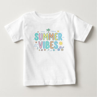 Camiseta Para Bebê Camiseta de Bebê Groovy Beach Baby com Vibrações d
