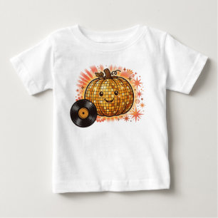 Camiseta Para Bebê Camiseta de Bebê Groovy Disco Abóbora Retro Hallow