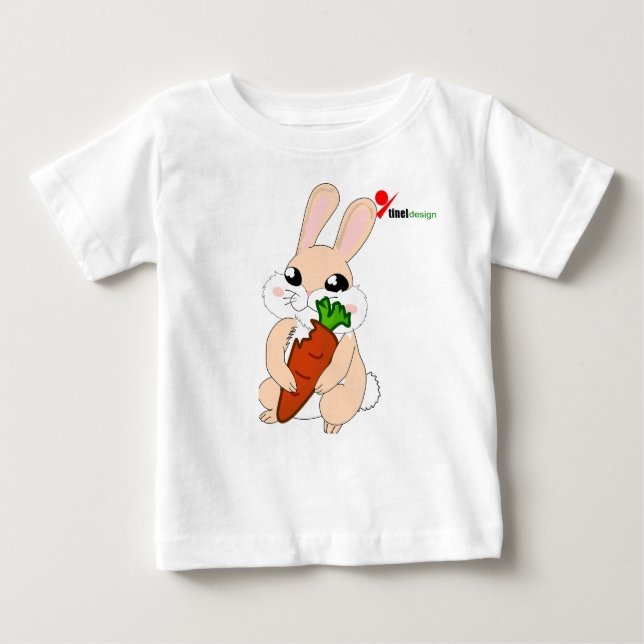 Camiseta Para Bebê Camiseta de Bebê Hoppy Bunny (Frente)