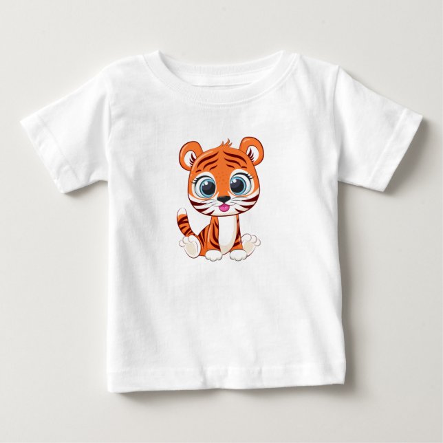 Camiseta Para Bebê Camiseta de Bebê Leão Fofo (Frente)