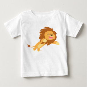 Camiseta Para Bebê Camiseta de Bebê Lion de Cartoon Feliz