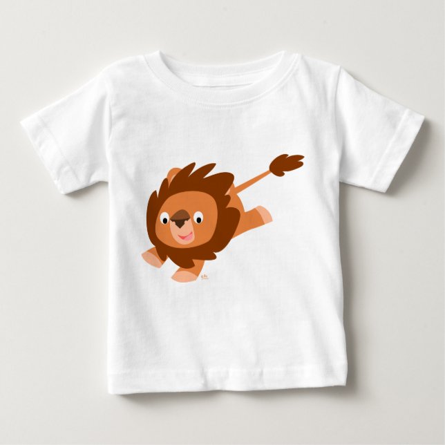 Camiseta Para Bebê Camiseta de Bebê Lion de Cartoons Livremente Bonit (Frente)
