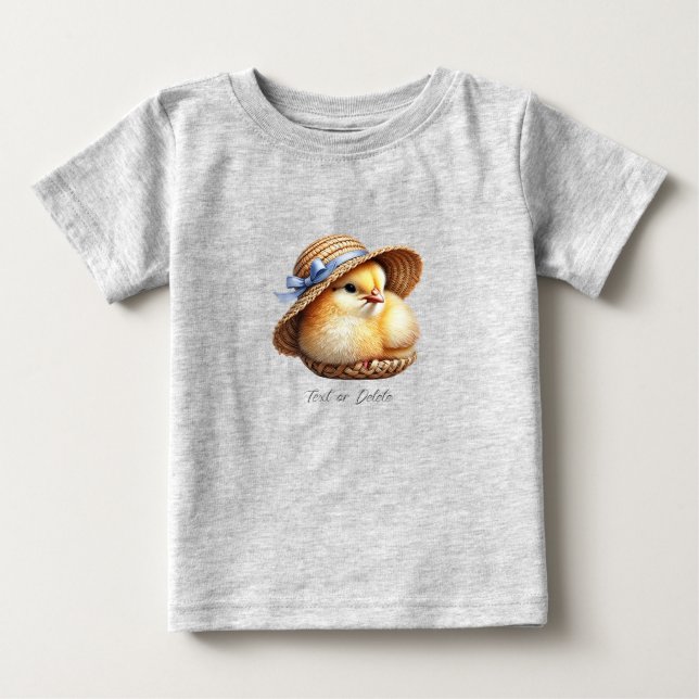 Camiseta Para Bebê Camiseta de Bebê Little Chick Blue Ribbon Baby (Frente)