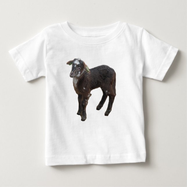 Camiseta Para Bebê Camiseta de bebê marrom-branca (Frente)