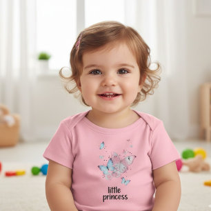 Camiseta Para Bebê Camiseta de Bebê Menina Borboleta Princesinha Fofa