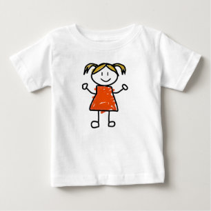 Camiseta Para Bebê Camiseta de Bebê Menina Fofa Desenhada à Mão