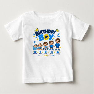 Camiseta Para Bebê Camiseta de Bebê Menino Aniversariante
