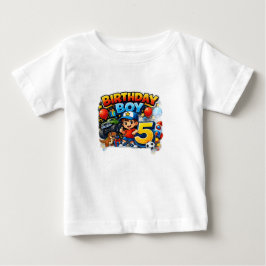 Camiseta Para Bebê Camiseta de Bebê Menino de Aniversário 5 – Desenho