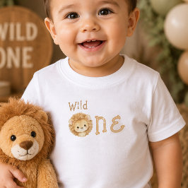 Camiseta Para Bebê Camiseta de Bebê Menino Primeiro Aniversário Leão