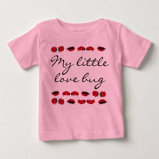 Camiseta Para Bebê Camiseta de bebê meu inseto de amor rosa (Frente)