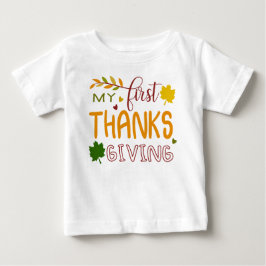 Camiseta Para Bebê Camiseta de bebê Meu Primeiro Dia de Ação de Graça
