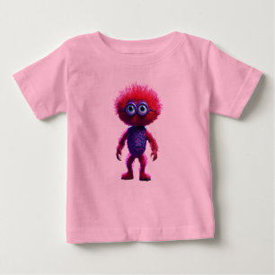 Camiseta Para Bebê "Camiseta de Bebê Monstro Vermelho"