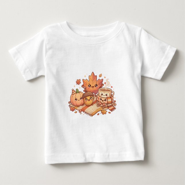 Camiseta Para Bebê Camiseta de Bebê Outono Fofo (Frente)