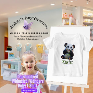 Camiseta Para Bebê Camiseta de Bebê Panda Maravilhas Caprichosas Pers