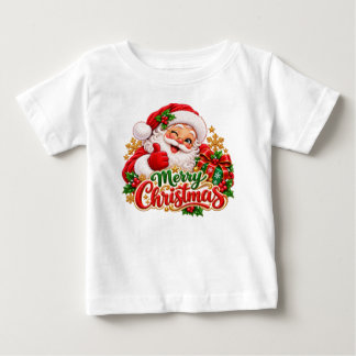 Camiseta Para Bebê Camiseta de Bebê Papai Noel Feliz Natal – Ch Cute