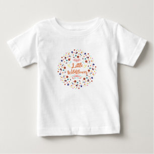 Camiseta Para Bebê Camiseta de Bebê Pequena Flor Silvestre