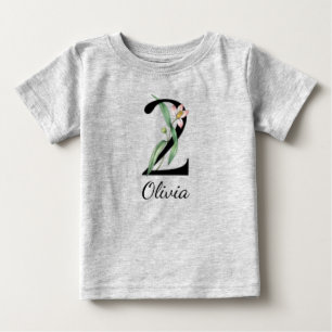 Camiseta Para Bebê Camiseta de Bebê Personalizada com Nome e Flores p