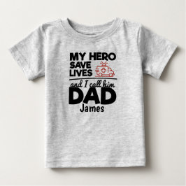 Camiseta Para Bebê Camiseta de bebê personalizada com Pai Herói