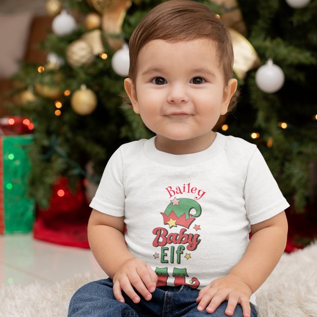 Camiseta Para Bebê Camiseta de bebê personalizada do Baby Elf (christmas baby elf customized baby tshirt)