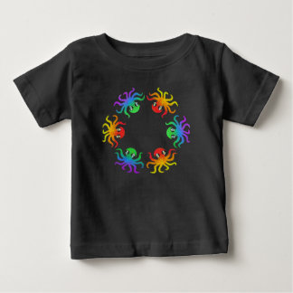 Camiseta Para Bebê Camiseta de Bebê - Polvo Gradiente (vívido)