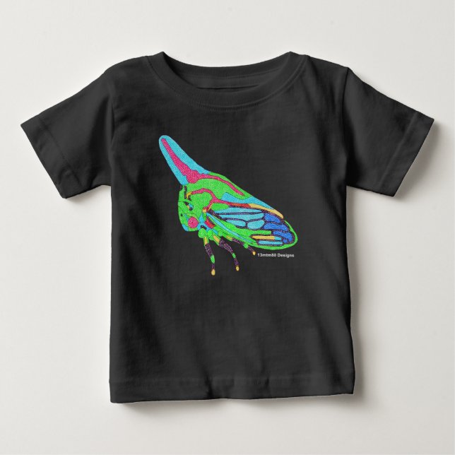 Camiseta Para Bebê Camiseta de Bebê (preta) - Oak Treehopper (Frente)