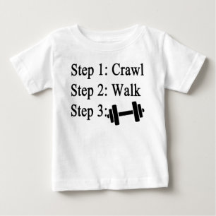 Camiseta Para Bebê Camiseta de bebê que levanta peso a pé