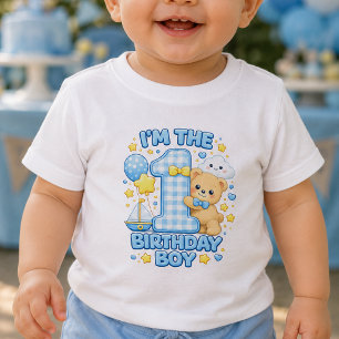 Camiseta Para Bebê Camiseta de Bebê Sou o Menino do Aniversário Tem