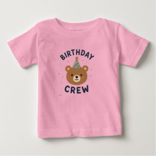Camiseta Para Bebê Camiseta de bebê urso da turma de aniversário