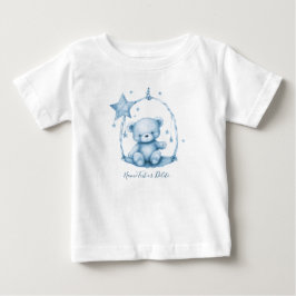 Camiseta Para Bebê Camiseta de Bebê Urso de Pelúcia Azul