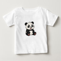 Camiseta de Bebê Urso Panda de Desenho Animado Fof