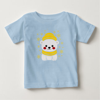 Camiseta Para Bebê Camiseta de Bebê Urso Polar Fofo de Inverno