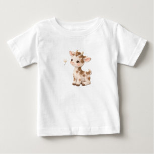 Camiseta Para Bebê Camiseta de Bebê Vaca – Bebês Fofos Manchados e Li