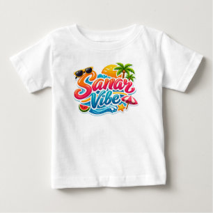 Camiseta Para Bebê Camiseta de Bebê Verão Alegre Tropical Su
