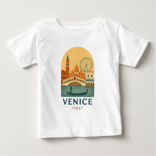 Camiseta Para Bebê Camiseta de Bebê Vintage Veneza Itália – Arte de V