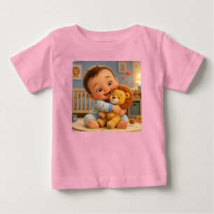 Camiseta Para Bebê Camiseta de desenho animado de bebê fofo e brinque