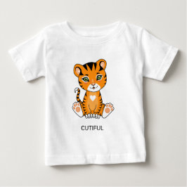 Camiseta Para Bebê Camiseta de desenho animado de tigre bebê selvagem