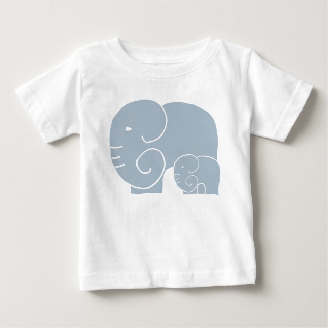 Camiseta Para Bebê Camiseta de Elefante e Bebê (Frente)