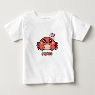 Camiseta Para Bebê Camiseta de Férias de Verão de Caranguejo Bebê Des