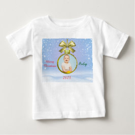 Camiseta Para Bebê Camiseta de Foto de Feliz Natal Bebê