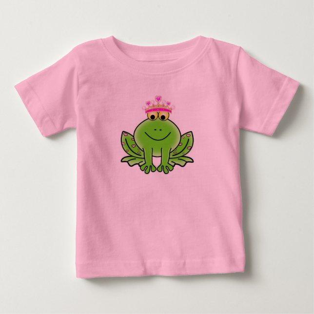 Camiseta Para Bebê Camiseta de Jersey Fina da Princesa Sapo Bebê (Frente)