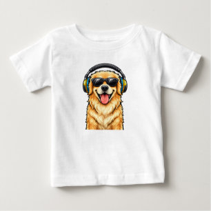 Camiseta Para Bebê Camiseta de Jersey Fina de Bebê Cachorro Fofo