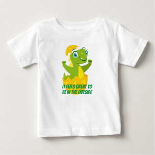 Camiseta Para Bebê Camiseta de Jersey Fina Dino Chick Bebê