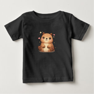 Camiseta Para Bebê Camiseta de Jersey Fino de Capivara Bebê Kawaii Fo