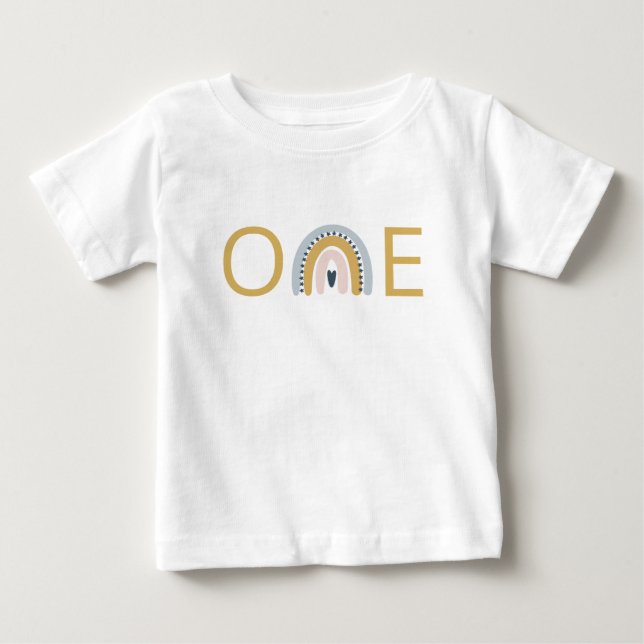 Camiseta Para Bebê Camiseta de Primeiro Aniversário Bebê  (Frente)