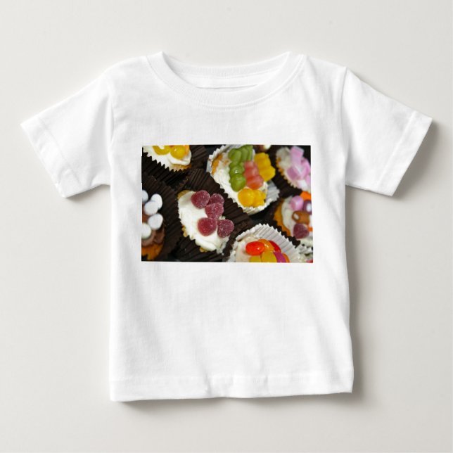 Camiseta Para Bebê Camiseta do bebê da variedade do cupcake (Frente)